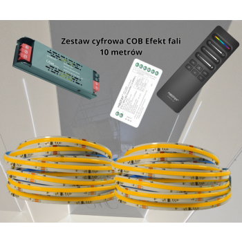 Zestaw 10mb Taśma LED CYFROWA COB 24V WS2811 IC biała dzienna, Sterownik SPIR SPI